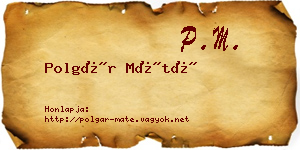 Polgár Máté névjegykártya
